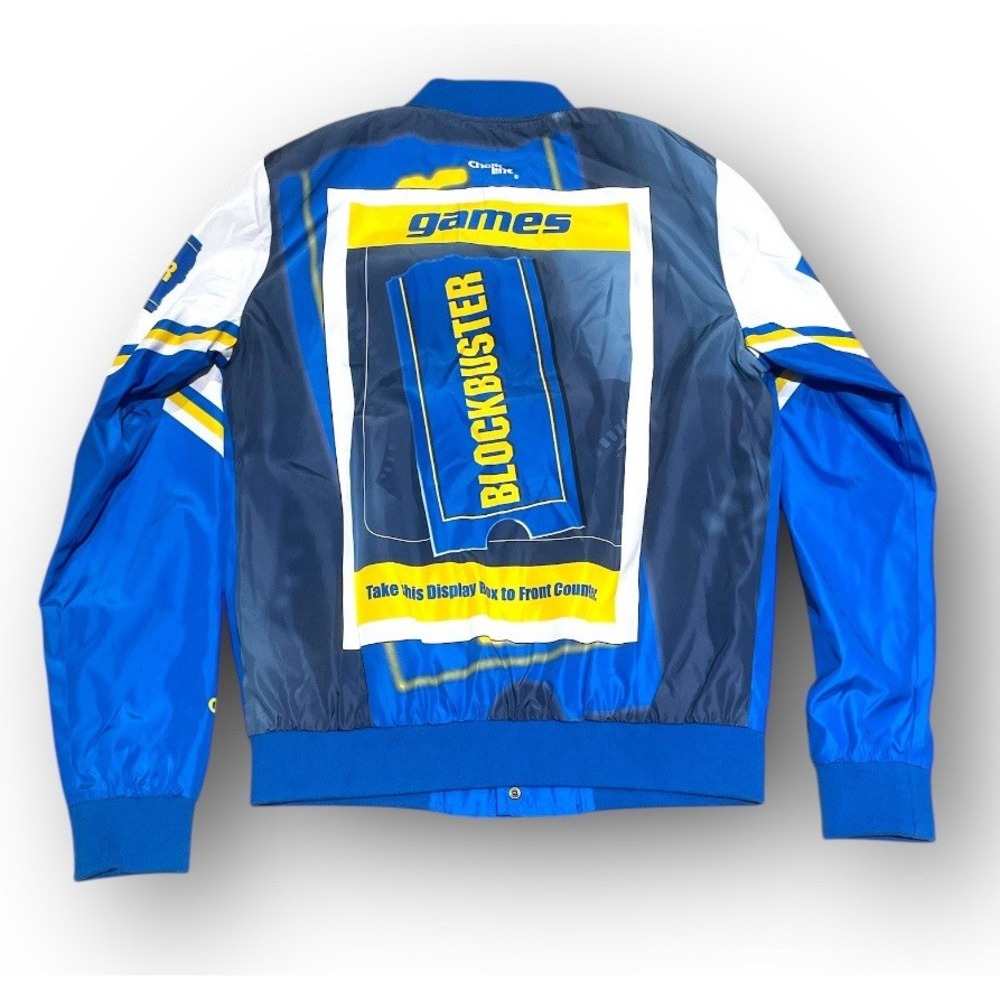 NWT Rare Blockbuster Jacket Size Small Graphic Chalk Line  21"x25" Blue